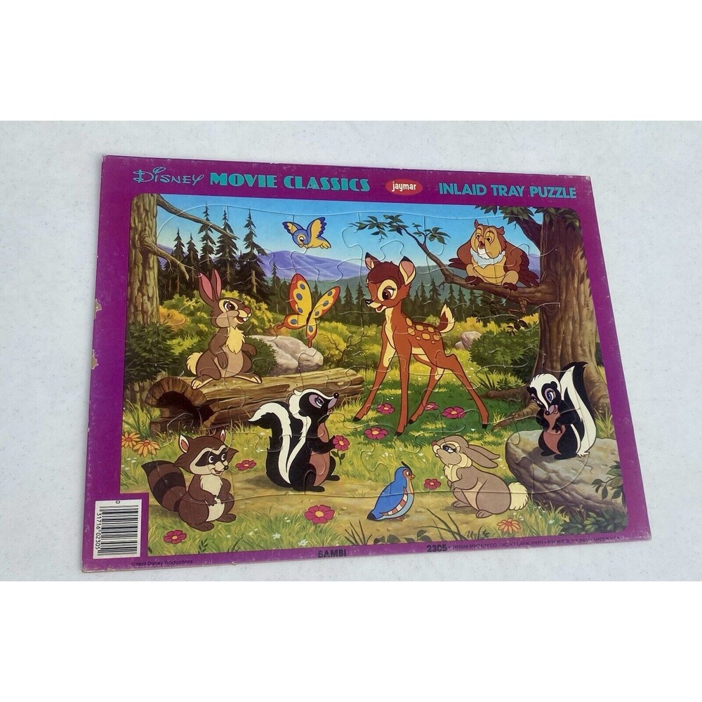 Vintage Disney Pinocchio, Peter Pan & Bambi -Jaymar Inlaid Tray Puzzles Lot of 3